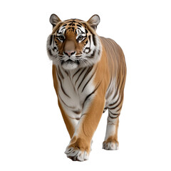 Obraz premium Majestic Bengal Tiger Staring Intently with Striking Orange Fur and Dark Stripes in Nature