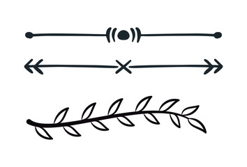 Set hand drawn ornament divider collection