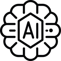 AI Robot Icon - Futuristic Technology Design for AI, Robotics, and Automation

