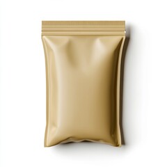 Sleek golden snack packaging, minimalist design, ideal for branding and product marketing, perfect for holiday gift promotions