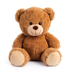 Fototapeta premium Cute brown teddy bear plush toy for children, cozy comfort, perfect Christmas or birthday gift for kids' joyful moments