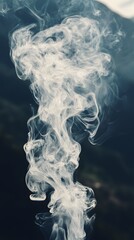 Cold breath visible in the mountain air