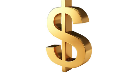Obraz premium Golden Dollar Sign Emblem: A gleaming, photorealistic golden dollar sign, embodying wealth, investment, and financial prosperity. This icon represents global currency, and value in economics. 