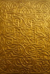 Traditional Islamic ornaments on one of the doors at the Mujahidin Grand Mosque, Pontianak - West...