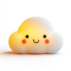 Adorable smiling cloud lamp glowing warmly, perfect for children's rooms and cozy Christmas decor, evokes innocence and joy