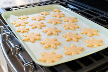Baking Snowflake-Shaped Sugar Cookies for Homemade Christmas Gifts