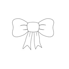 ribbon bow line art