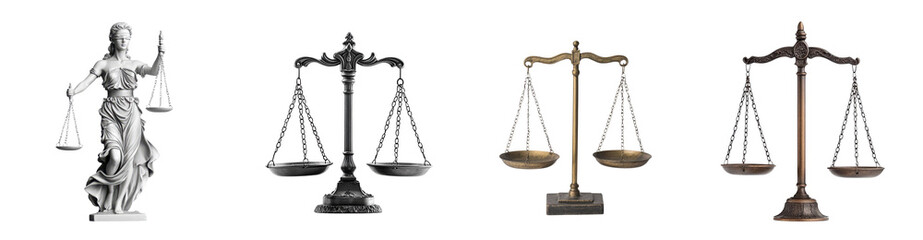 Lady Justice Statue and Scales of Justice in Different Finishes A Collection of Legal Symbols