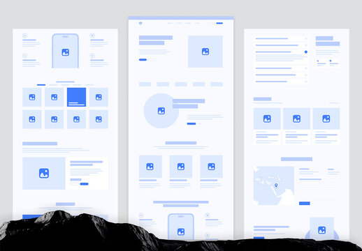 Wireframe Landing Page UI UX Layout