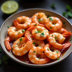 shrimps with lemon and parsley