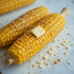 Seasoned Corn on the Cob with Butter"
