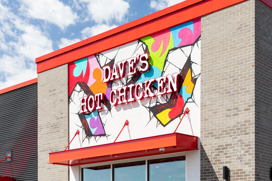 Batavia, IL, USA - March 28, 2025: Dave's Hot Chicken is an American fast food restaurant specializing in fried chicken with almost 300 locations.
