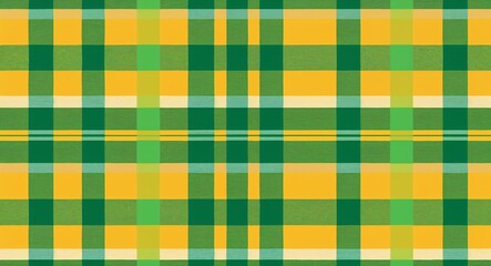Plaid pattern in yellow and lime clothing in illustration background