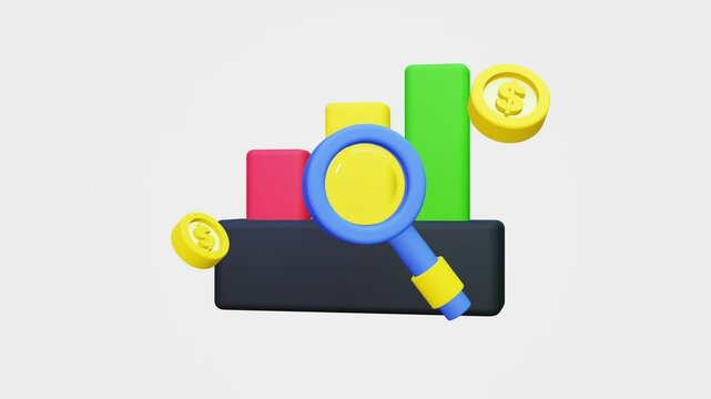 3D Motion Graphic Business Analytics. Perfect for financial analysis presentations and marketing videos.
