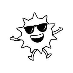 sun with sunglasses