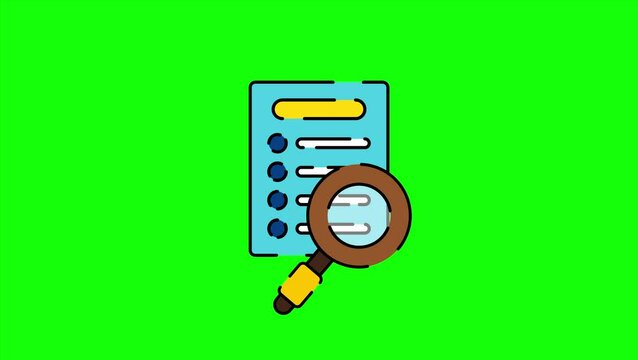 Motion Graphic Document Analysis in Green Screen Background. Great for presentations, educational videos, data analysis, or business concepts.