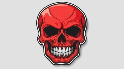 Fototapeta premium Red Skull Graphic Design, Digital Art, Symbolic Image, Possible Use for Merch