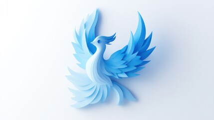 Fototapeta premium Light Blue Phoenix Graphic Design, Elegant Illustration