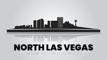 Obraz premium North Las Vegas skyline silhouette on a white background