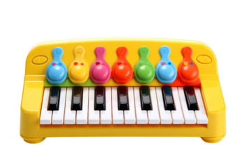 compact and portable piano baby toy with a built-in handle Isolated on white background