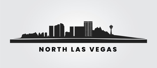 North Las Vegas Skyline Vector Silhouette Art 