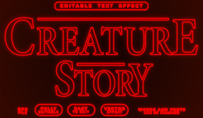 Creature Story Horror Red Fully Editable Vector Text File
