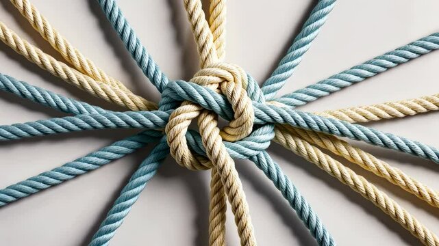 Rope Connections: A Complex Knot of Intertwined Strands Represents Unity and Strength