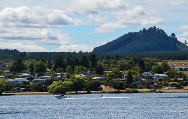 View at the lake front of Taupo on New Zealand