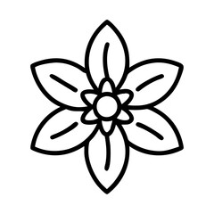 anemopsis yerba mansa flower vector icon, simple black outline line icon of anemopsis yerba mansa flower, flower vector line art icon
