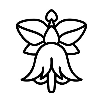 recommend clip art: angel s trumpet flower vector icon, simple black outline line icon of angel s trumpet flower, flower vector line art icon