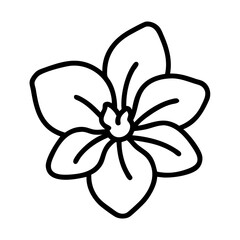 azalea flower vector icon, simple black outline line icon of azalea flower, flower vector line art icon