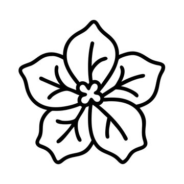 recommend clip art: bougainvillea flower vector icon, simple black outline line icon of bougainvillea flower, flower vector line art icon