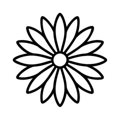 coneflower echinacea flower vector icon, simple black outline line icon of coneflower echinacea flower, flower vector line art icon