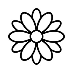 coreopsis flower vector icon, simple black outline line icon of coreopsis flower, flower vector line art icon