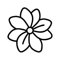 cosmos flower vector icon, simple black outline line icon of cosmos flower, flower vector line art icon