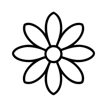 recommend clip art: coreopsis flower vector icon, simple black outline line icon of coreopsis flower, flower vector line art icon