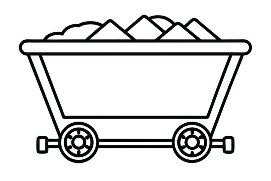recommend clip art: Mine coal wagon icon silhouette, Mine coal wagon icon, Simple illustration of mine coal wagon vector icon for web design isolated on white background.
