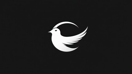Obraz premium Abstract flying dove logo design, minimalist, graphic