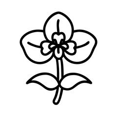 lamium deadnettle flower vector icon, simple black outline line icon of lamium deadnettle flower, flower vector line art icon