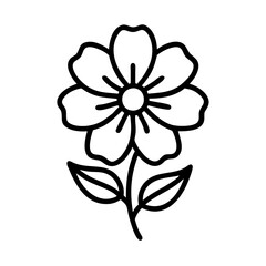 salvia flower vector icon, simple black outline line icon of salvia flower, flower vector line art icon