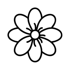 salvia flower vector icon, simple black outline line icon of salvia flower, flower vector line art icon