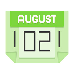 2 August Flat Style Icon