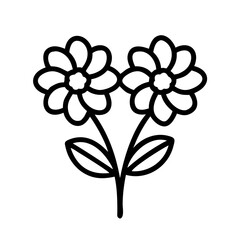 swee alyssumt flower vector icon, simple black outline line icon of swee alyssumt flower, flower vector line art icon