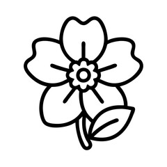 Obraz premium veronica speedwell flower vector icon, simple black outline line icon of veronica speedwell flower, flower vector line art icon