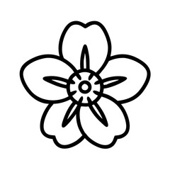 Obraz premium veronica speedwell flower vector icon, simple black outline line icon of veronica speedwell flower, flower vector line art icon