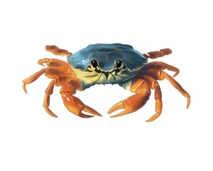 Crab illustration on white background 