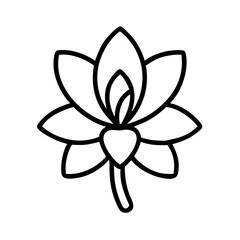 yucca flower vector icon, simple black outline line icon of yucca flower, flower vector line art icon
