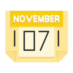 7 November Flat Style Icon