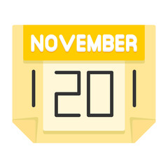 20 November Flat Style Icon