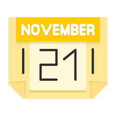 21 November Flat Style Icon